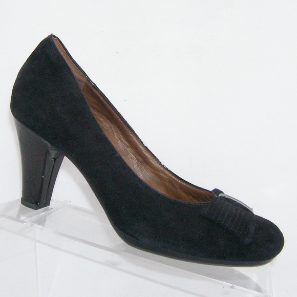 clarks black suede heels